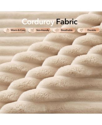 108" Cloud Sectional Sofa, L-Shaped Couch with Deep Seat, Corduroy, Beige Left Chaise