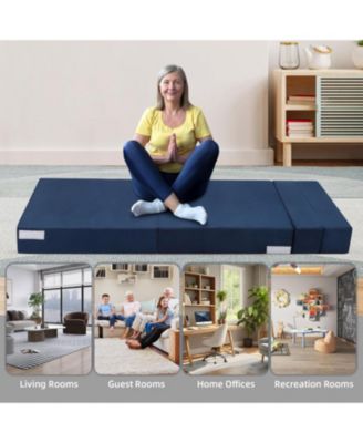 Convertible Folding Sofa Bed, Memory Foam Futon Sleeper with Pillow for Living Room and Guest Room