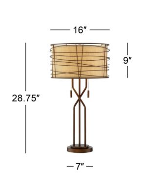 28.75" Tall Industrial Table Lamp with Bronze Finish and USB Dimmer