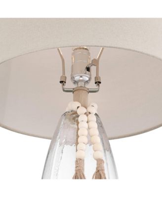 Tibet 27" Tall Modern Coastal 3-Way Table Lamps Set of 2 Clear Glass Living Room Bedroom Bedside Nightstand