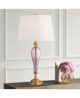 Clarrissa 31 1/2" Tall Fluted Vase Large Traditional End 3-Way Table Lamp  Brass Finish Glass Single Living Room