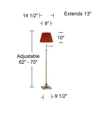 Westbury Modern 70" Tall Standing Floor Lamp Height Metal Brass Finish Pleated