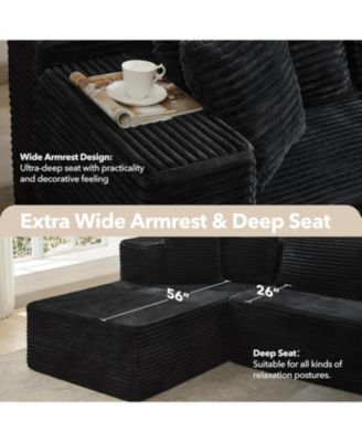 106" Cloud Sectional Sofa with Chaise, Modular Deep Seat Couch, No Assembly