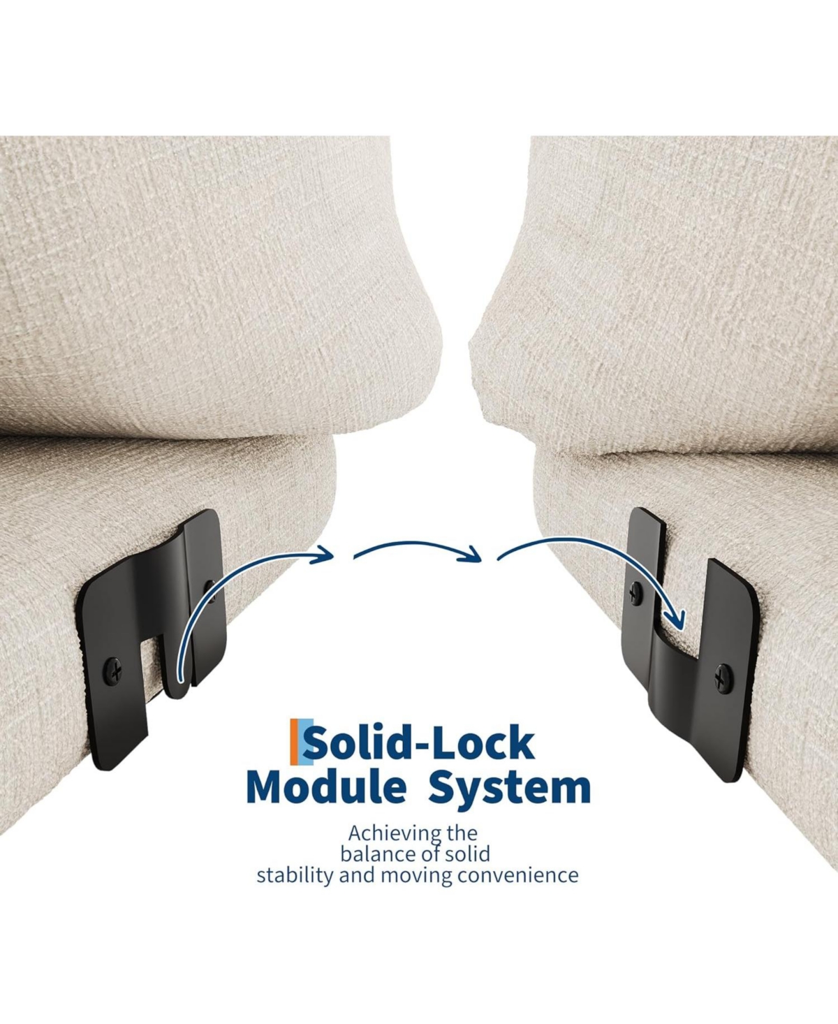 gaomon Modular Sofa Set, Chenille Sectional Couch with 2 Loveseats