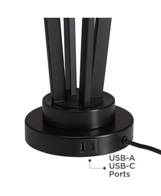 Picket 28" Tall Industrial Table Lamps Set of 2 USB Port