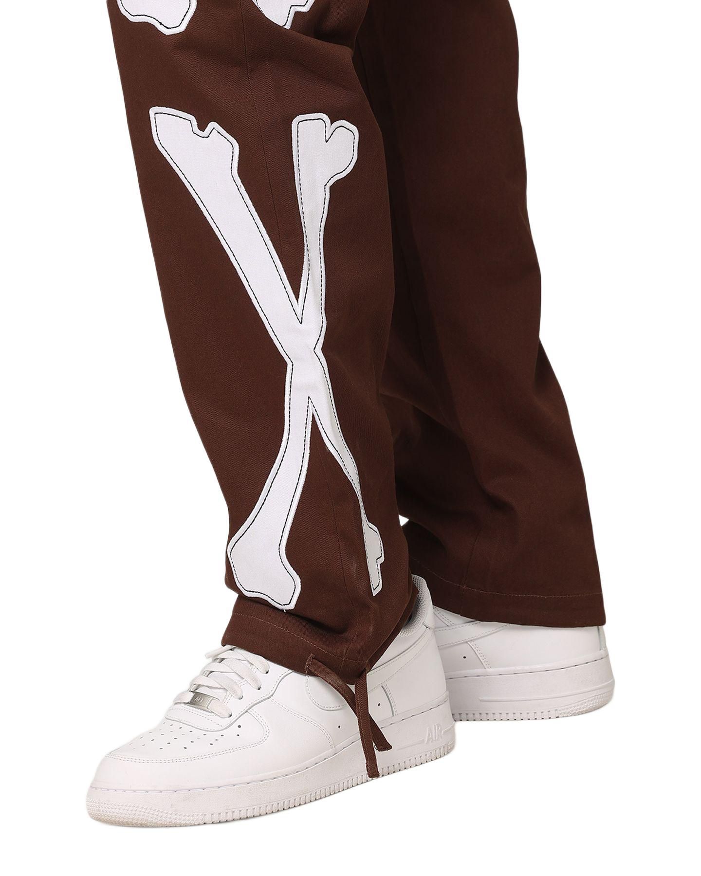 Мужские брюки SAINT MORTA Relaxed Fit Embroidered Graphic, цвет: Коричневый — фото 3
