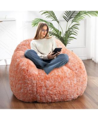 Bean Bag Chair, Faux Fur Bean Bag Chairs for Adults, Kids Bean Bag Couch with Armrest, Soft Foam Filled Fluffy Couch Lazy Sofa Chair for Reading Gaming