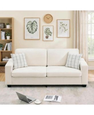 84" Oversized Corduroy Loveseat, Modern Deep Seat 2-Seater Sofa with Wide Arms for Living Room