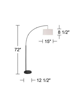 Cora Modern Industrial 72" Tall Arc Floor Lamp with Smart Socket Metal Drum Shade for Living Room Reading