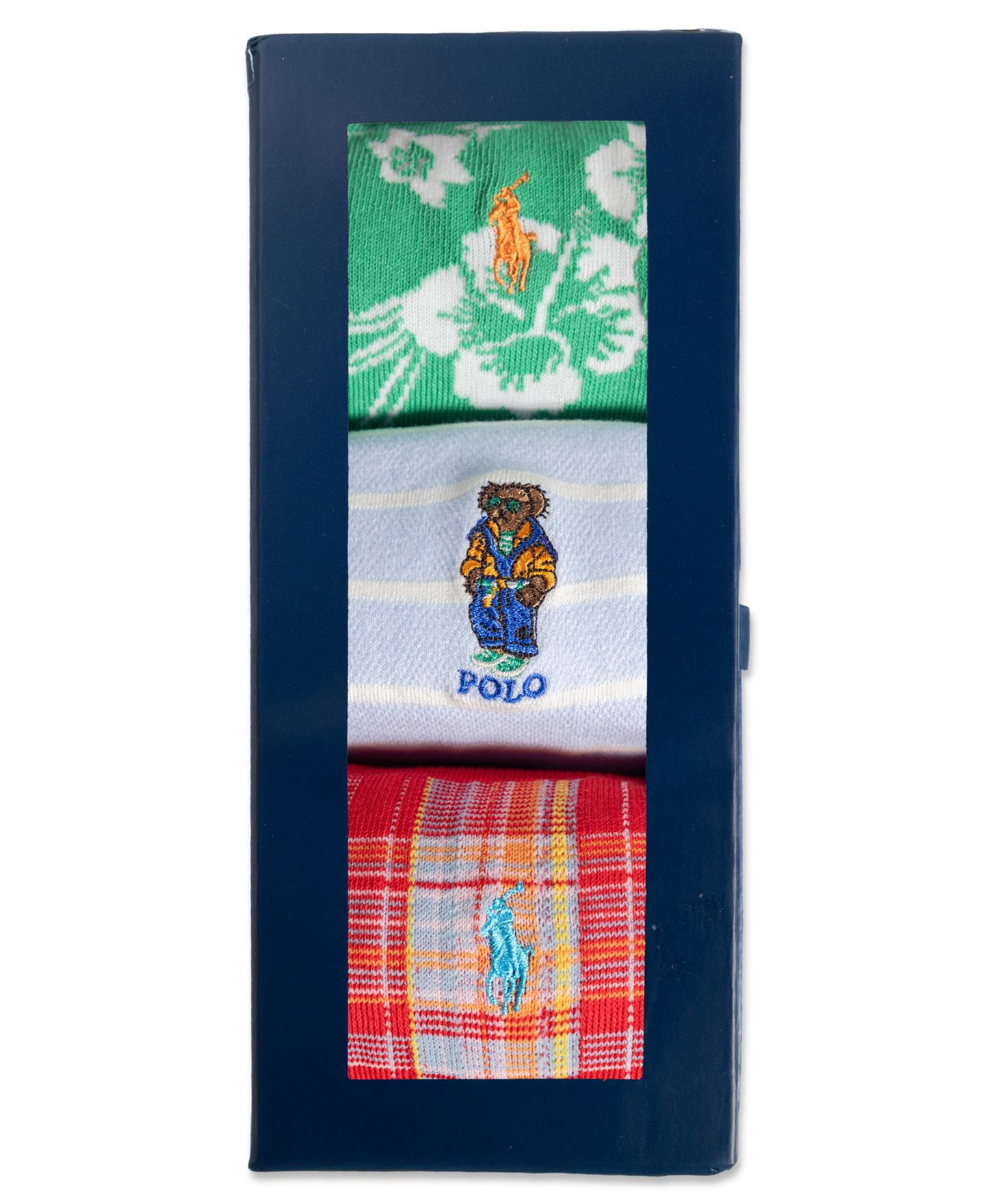 Носки Giftbox для мужчин, хлопок, 3 шт. — Polo Ralph Lauren, цвет: Красный / Синий — фото 6