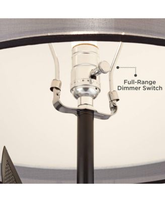 Sasha Modern Industrial Table Lamp 31 1/2" Tall Sculptural  Metal Double Shade Bedroom Living Room Bedside Nightstand Office