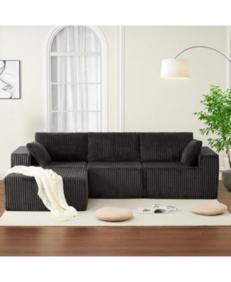 108" Boneless Modular Sectional Sofa, Cloud Couch, No Assembly Convertible Sofa