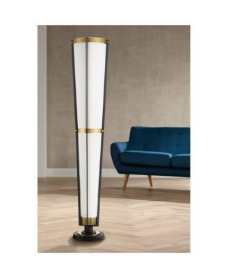 Vista Mid Century Modern 68" Tall Torchiere Floor Lamp Smart Socket Gunmetal  Brass Cone Shade for Living Room