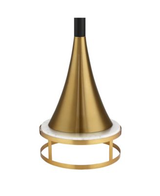 Piazza Modern Torchiere Floor Lamp with Gold Riser 78" Tall Brass Metal Glass Shade for Living Room Bedroom Office