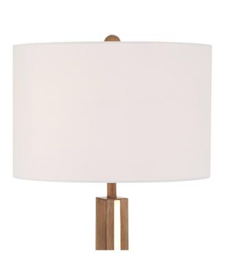 Brookline Farmhouse Rustic 63" Tall Standing Floor Lamp Column with LED Side Light  Wood Walnut Finish