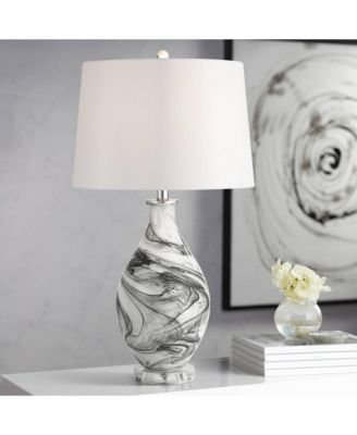 Marisa 27 1/2" Tall Modern 3-Way Table Lamp Swirl Finish Art Glass Single  Shade Living Room Bedroom