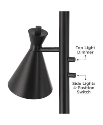 Ballard Modern 72" Tall Standing Floor Lamp Skinny Tree Torchiere with Side Lights Dimmable Metal