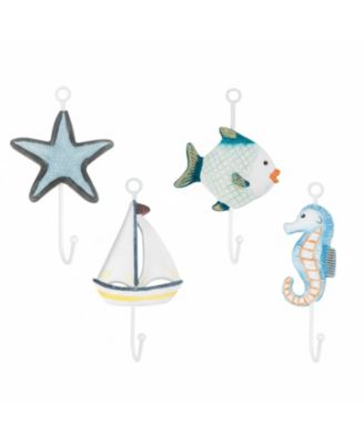 Cute Flip Flop Wooden Wall Hooks Beach Themed Metal Hooks Decor for Bathroom Poolside Beach Houses