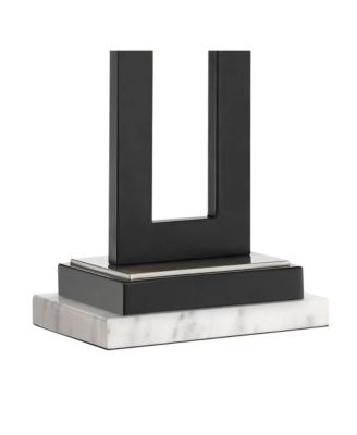 Neil Modern Table Lamp with Marble Riser 26" High Two Tone USB Charging Port Rectangular Shade Bedroom for Bedroom Living Room Desk