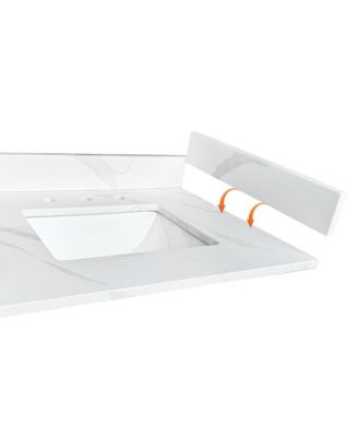 22 Inch Calacatta Quartz Sidesplash Bathroom Vanity Top with 4 Inch Height Backsplash for Vanity Top