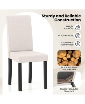 Set of 2 Mid-Century Modern Fabric Upholstered Parson Dining Chairs