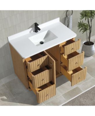 La Jolla 42" Bathroom Vanity Washed Oak