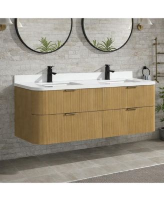 Chantal 60" Floating Bathroom Vanity Oak