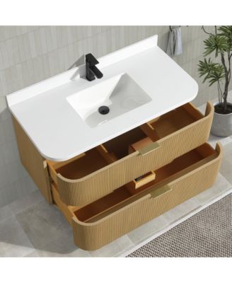 Chantal 42" Floating Bathroom Vanity Oak