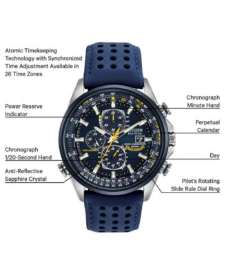 時計 CITIZEN Eco-Drive BLUE ANGELS Citizen Men's Blue Angels World Chronograph Eco Drive Watch AT8020