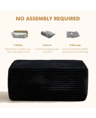 37" Corduroy Ottoman, Upholstered Cloud Ottoman for Boneless Couch, Modular Sectional Sofa for Living Room, Memory Foam