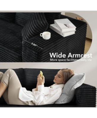 108" Cloud Sectional Sofa, L-Shaped Couch with Deep Seat, Corduroy, No Assembly