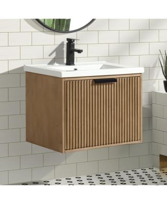 Diego 24" Floating Bathroom Vanity Weathered Fir
