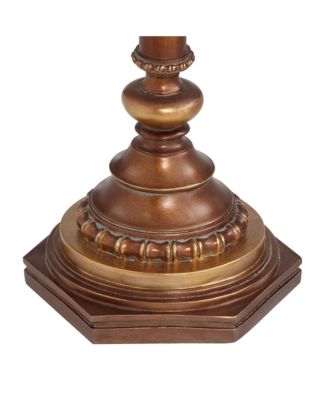 Hyde Park Vintage Rustic Floor Lamps with Glass Tray Tables 65" Tall Set of 2