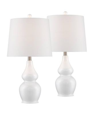 Jane 25" High Mid Century Modern Table Lamps Set of 2 WiFi Smart Socket Ceramic Living Room Bedroom Bedside
