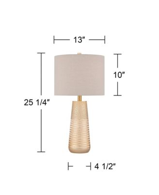 Mira 25 1/4" High Modern Table Lamps Set of 2 Textured Finish Oatmeal Shade Living Room Bedroom Bedside