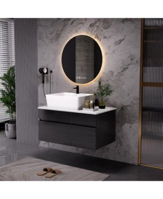 31.5 Inches Floating Single Small Bathroom Vanity with Sink