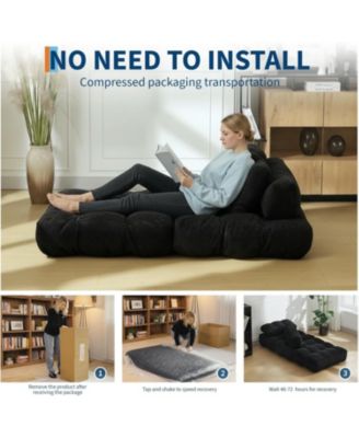 Folding Sofa Bed 2-Pack, Convertible Sleeper Chair with Pillow and Back Support