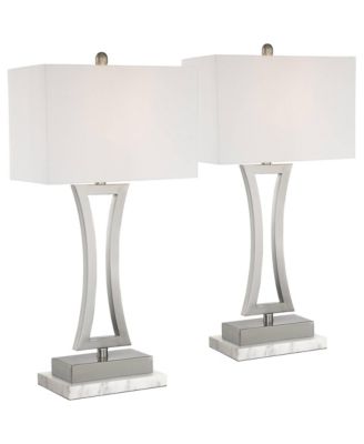 Roxie Modern Table Lamps Set of 2 with Marble Risers 31" Tall