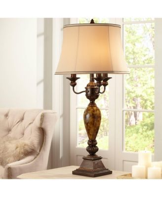 Mulholland Traditional Table Lamp 37" Tall Marbleized with USB Dimmer
