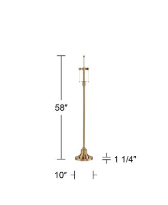 Dyna Traditional 58" Tall Standing Floor Lamp Base Skinny Pole Pull Chain Metal Antique Brass Finish Living Room