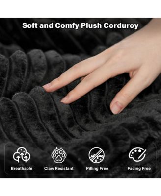 7-Piece Living Room Furniture Sectional Sofa, L-Shaped Deep Seat Cloud Couch with Chaise Ottoman, Comfy Corduroy Modular Couches for Home