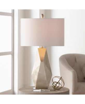 32 1/2" Tall Geometric Mid Century Modern End Table Lamps Set of 2 Champagne Gold Living Room Bedroom