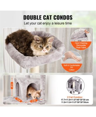 72 Inch Modern Cat Tree Tower with 2 Condos Sisal Scratching Posts Large Activity Center