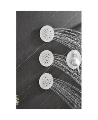 Complete Shower System with Rainfall Shower Head, Hand Shower, Slide Bar, 3 Bodysprays, Valve Trim and Lever Handles