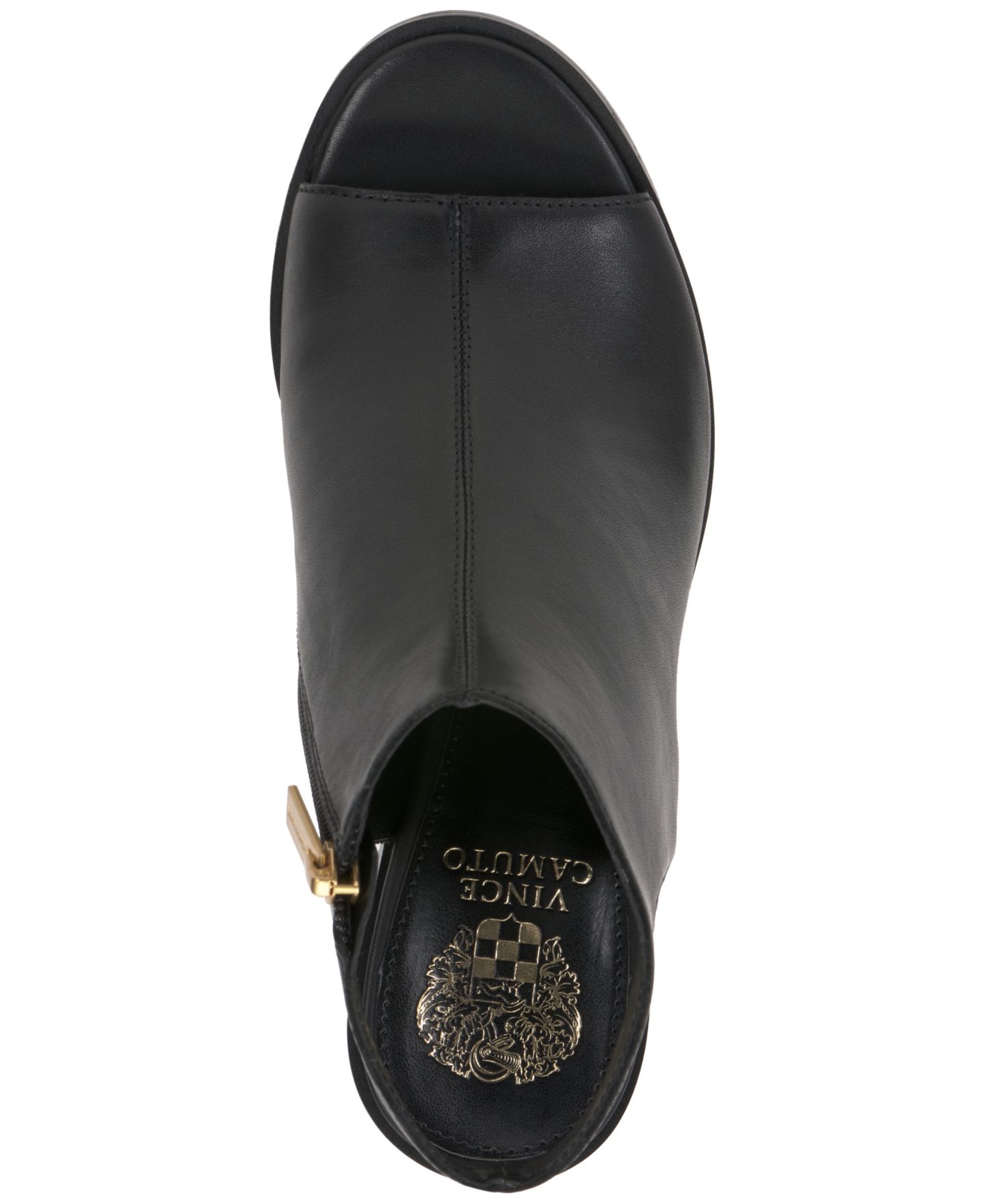 Женские ботинки Vince Camuto Rimdia Peep Toe Slingback Shooties, цвет: Чёрный кожаный — фото 4