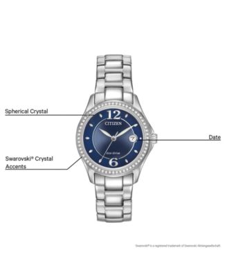 Women's Eco-Drive Crystal-Accented Stainless Steel Bracelet Watch 29mm FE1140-86L