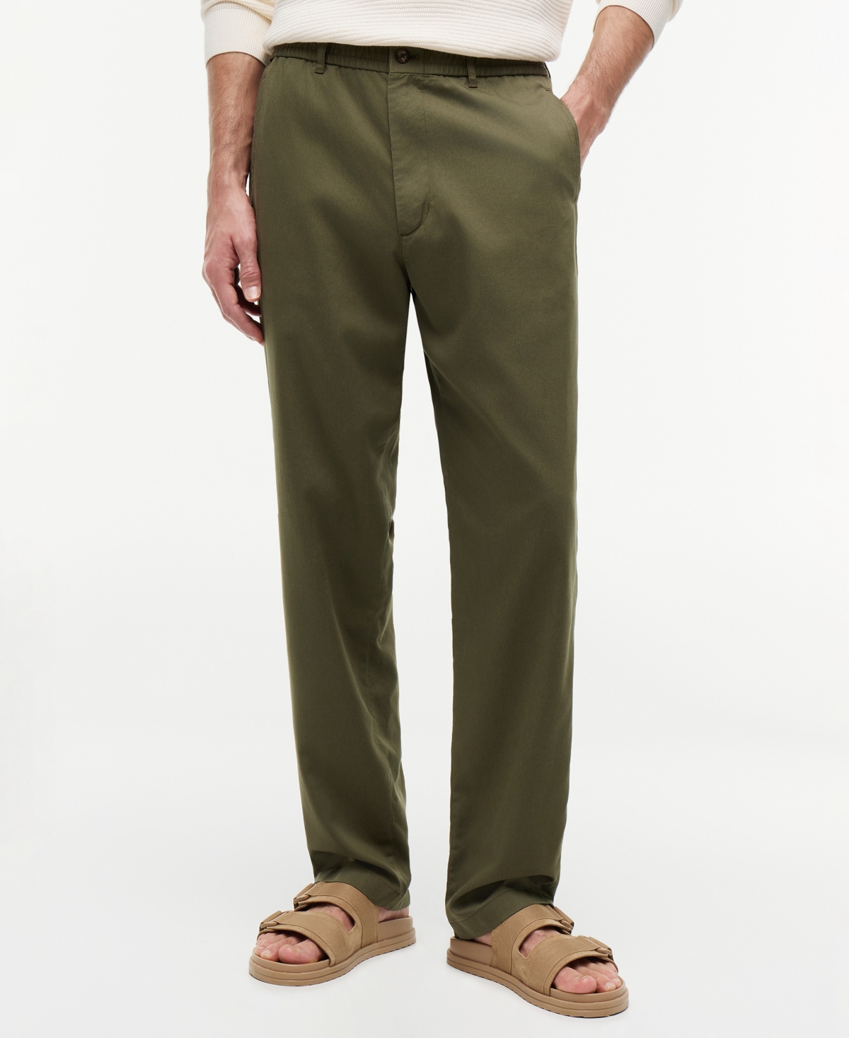 Tommy Hilfiger Men's Dover Elasticated Tencel Chino Pants - Dark Greenery