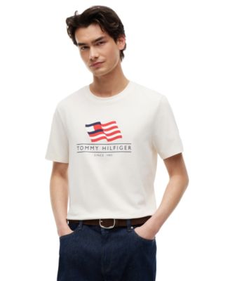 Men's Regular-Fit Red, White, and Blue Americana Main Flag T-Shirt