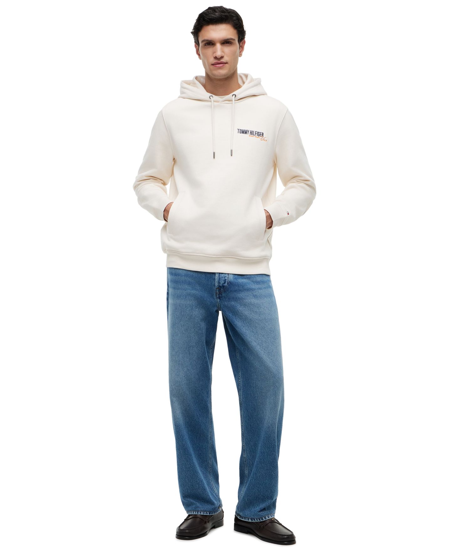 Мужское худи Tommy Hilfiger Summer Back Graphic Regular-Fit, цвет: Слоновая кость — фото 4