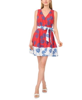 Women's Pleated Bodice Sleeveless Dress